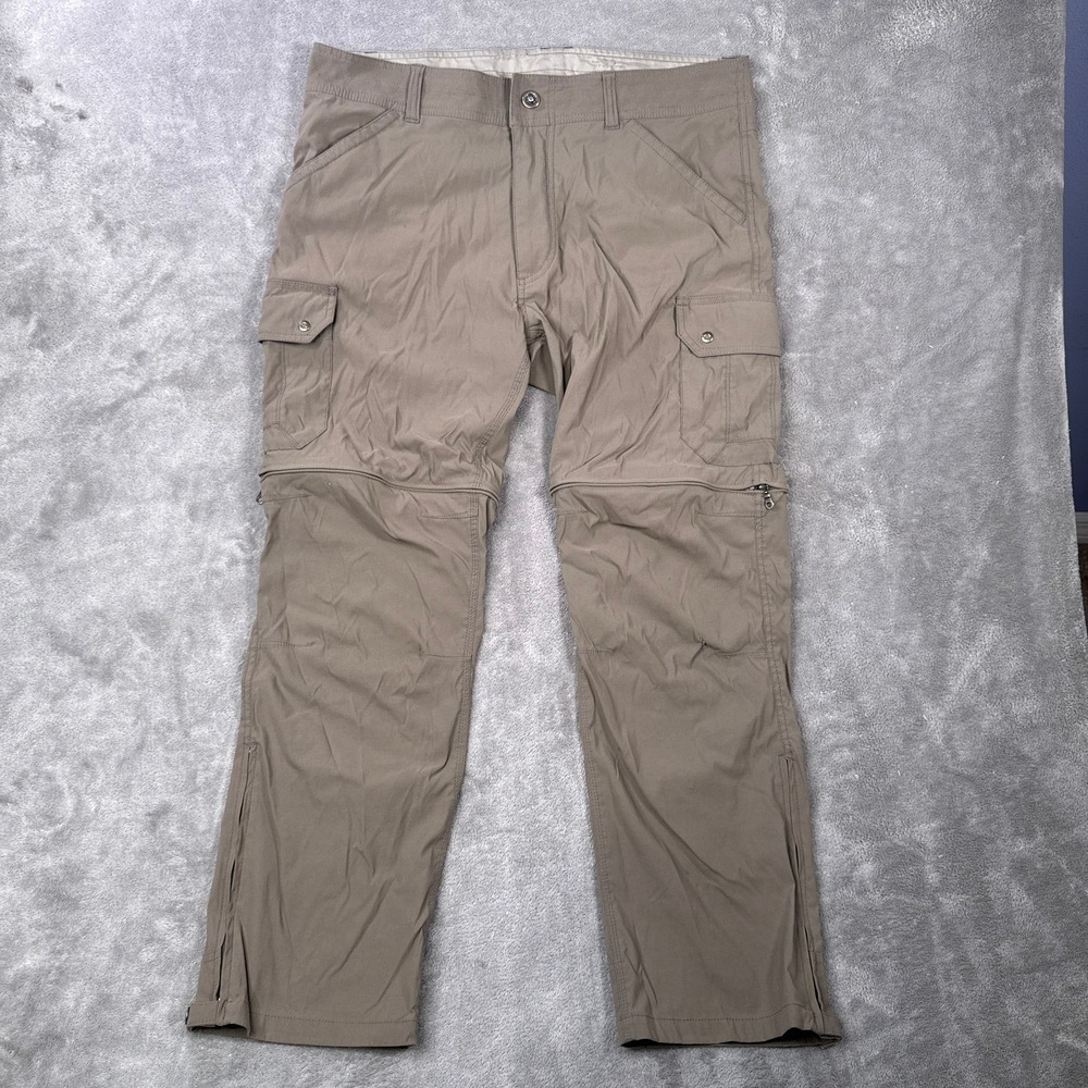 KUHL Men’s Renegade Cargo Klassik Convertible Pants 36x30 Khaki Hiking Outdoor